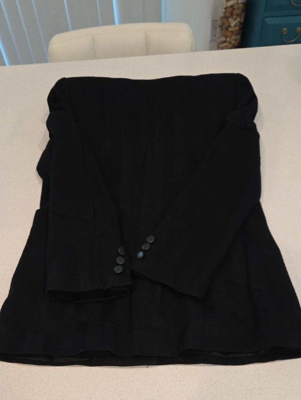 Vintage Striped Christian Dior Wool Black Tailored Blazer and Skirt Set Size 4!